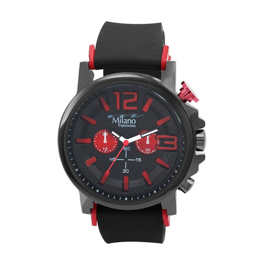 Montre M Milano Expressions avec bracelet en caoutchouc noir (Auburn)