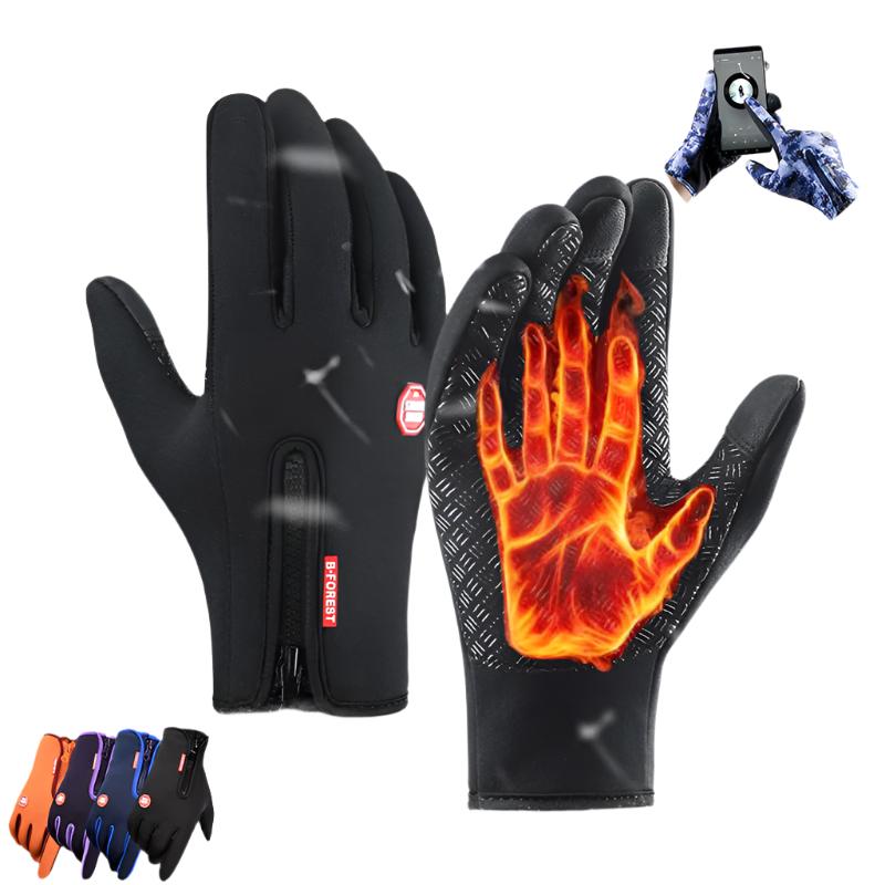 Touch Screen Waterproof Sports Gloves With Fleece