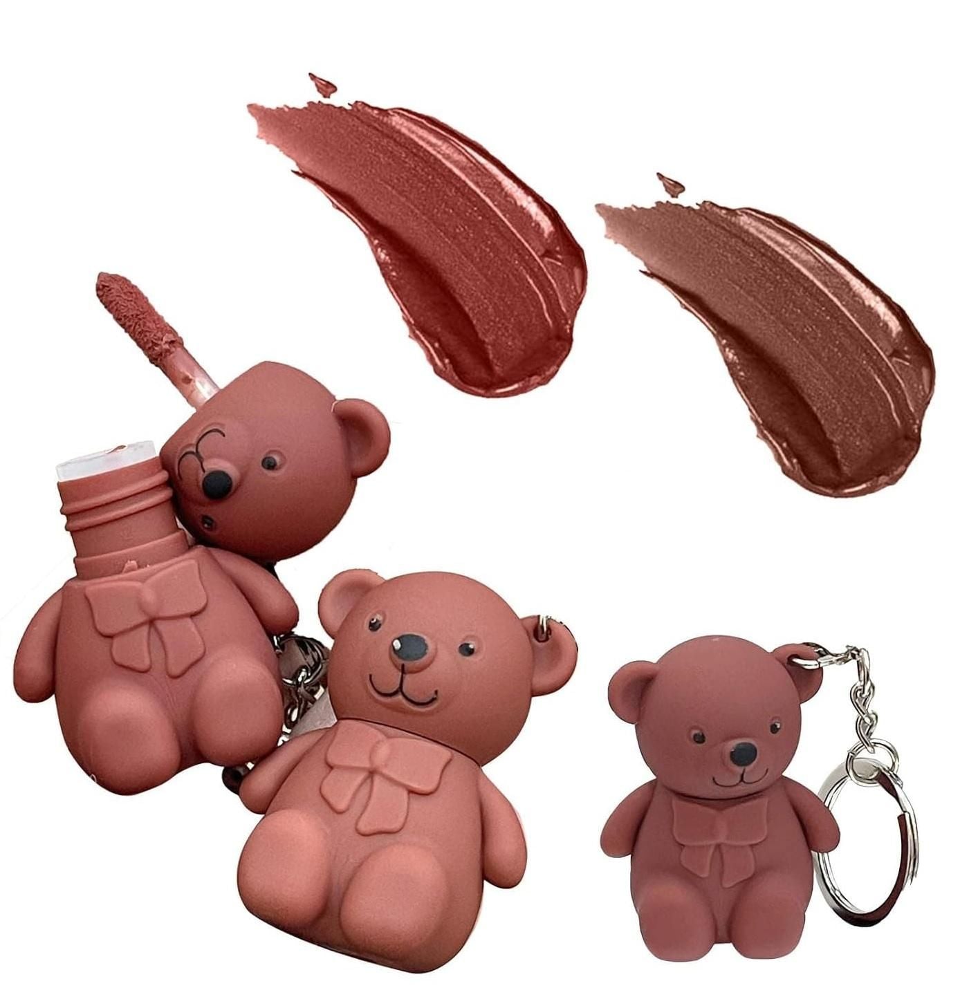 Lipstick 2 in 1 Keychain Bear Matte (Pack of 2, Assorted)