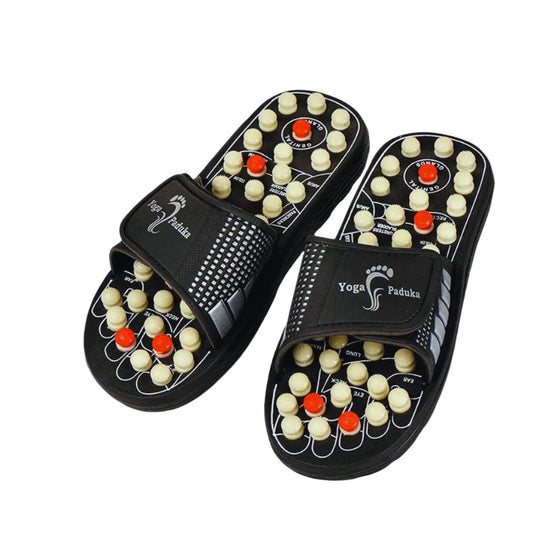 Manual spring acupressure and magnetic therapy slippers designed to enhance full body blood circulation effectively.