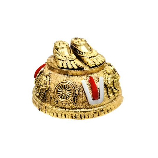 Gold Plated Antique Lord Balaji Charan Paduka