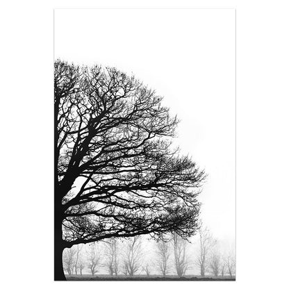 Winter Trees Modern Sofa Painting (Black And White)