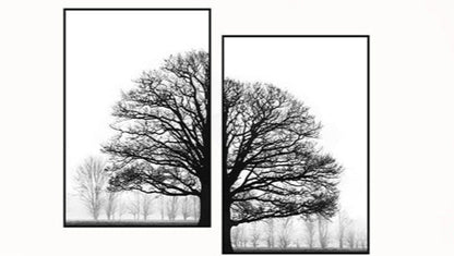 Winter Trees Modern Sofa Painting (Black And White)