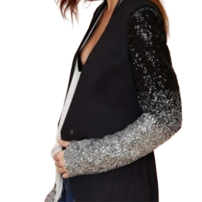 Womens Blazer with Sequins Sleeve