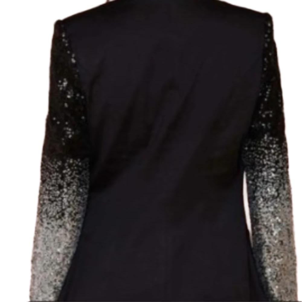 Womens Blazer with Sequins Sleeve